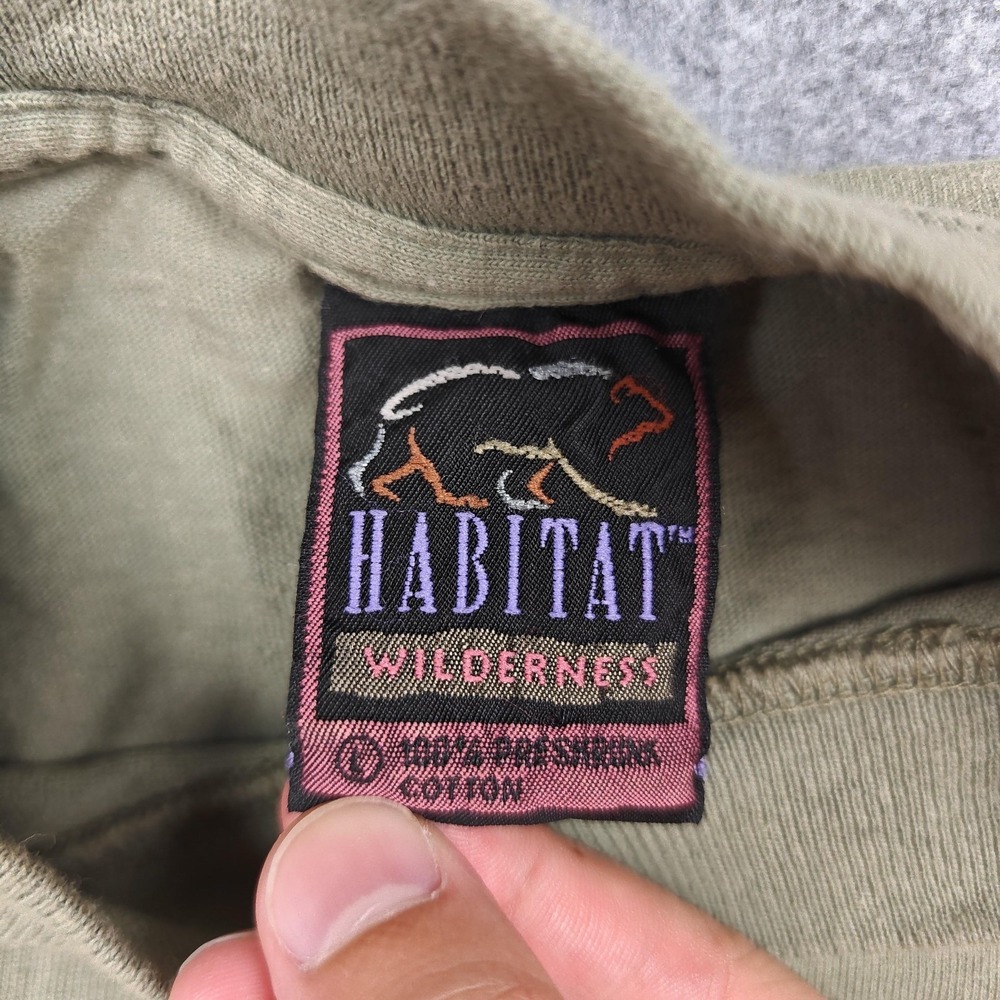 Vintage Habitat Shirt Mens Large Green Sunflower Floral Nature Graphic Tee 90s - Picture 4 of 9